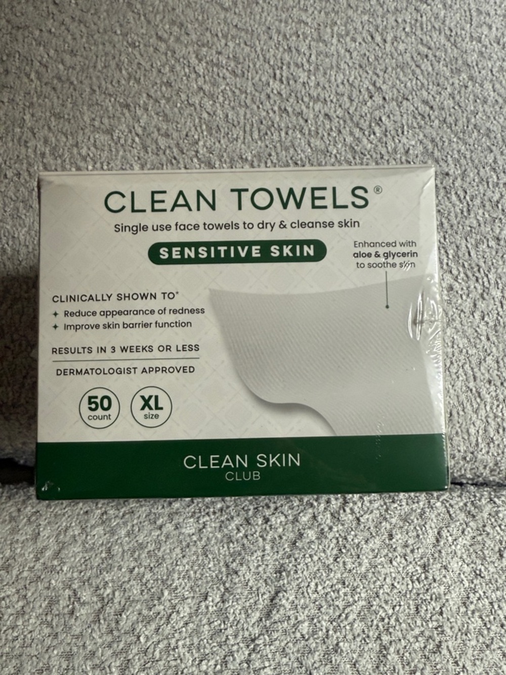 Clean Towels Sensitive Skin Single-Use Face Towels - White